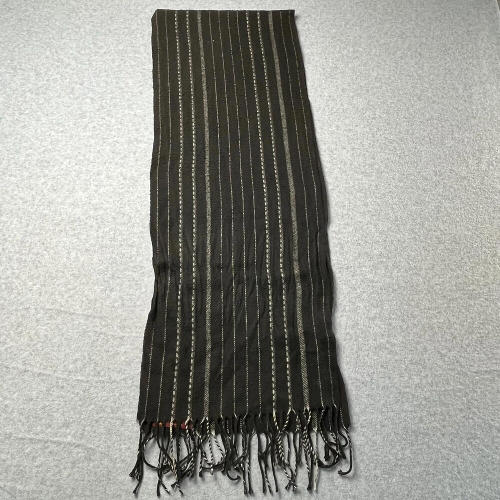 Cashmink V FRAAS Knit Scarf Soft Black UNISEX 11x63 Tassels Made in Germany